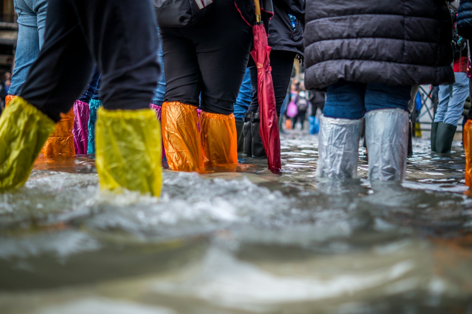people wearing boots, flood